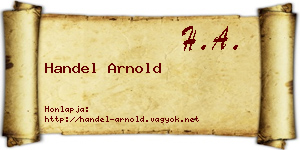 Handel Arnold névjegykártya